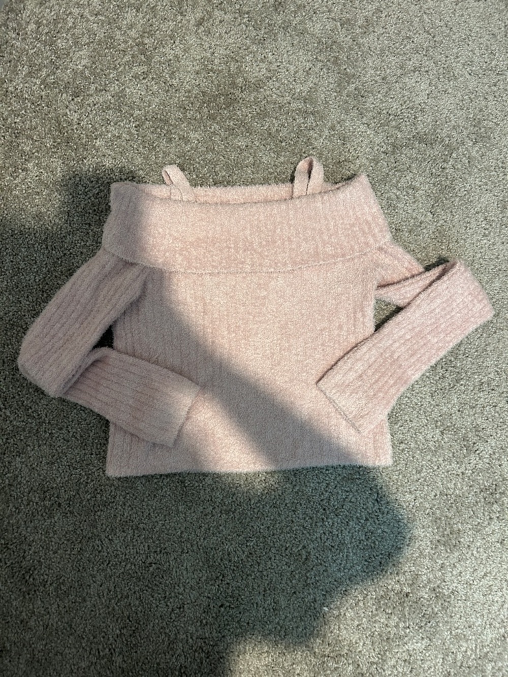 Off-Shoulder Blush Pink Sweater